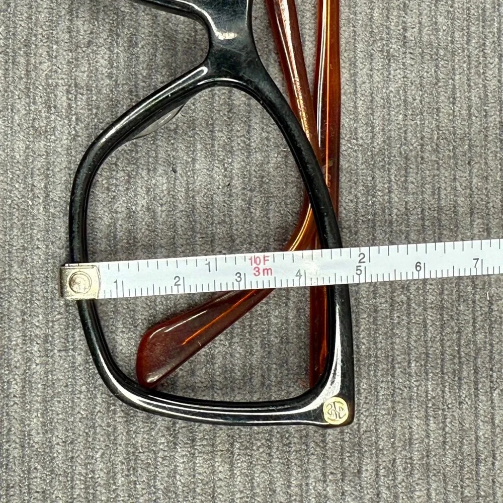 Gucci GG0025O 003 Black Amber Tortoise Cat Eye Eyeglasses Frames 56-14-140